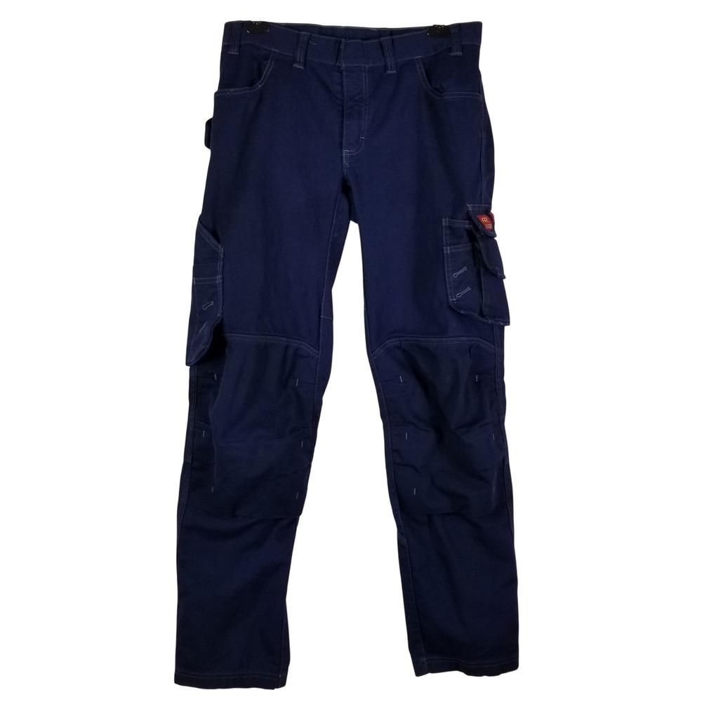 Blåkläder Work Pants Mens 32x34 Navy Blue FR CAT 2 Flame Resistant Cargo Utility